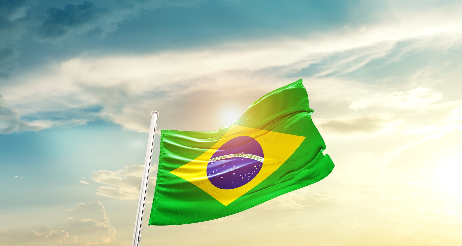 Brazil national waving flag.